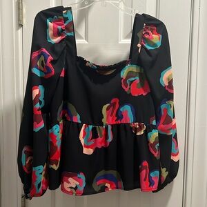 Crosby top , size small. Smocked backing, empire waist. Vibrant colors